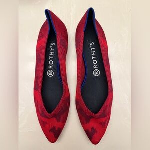 New (no box) ROTHYS THE POINT BALLET FLATS IN RED CAMO WOMENS SIZE 10